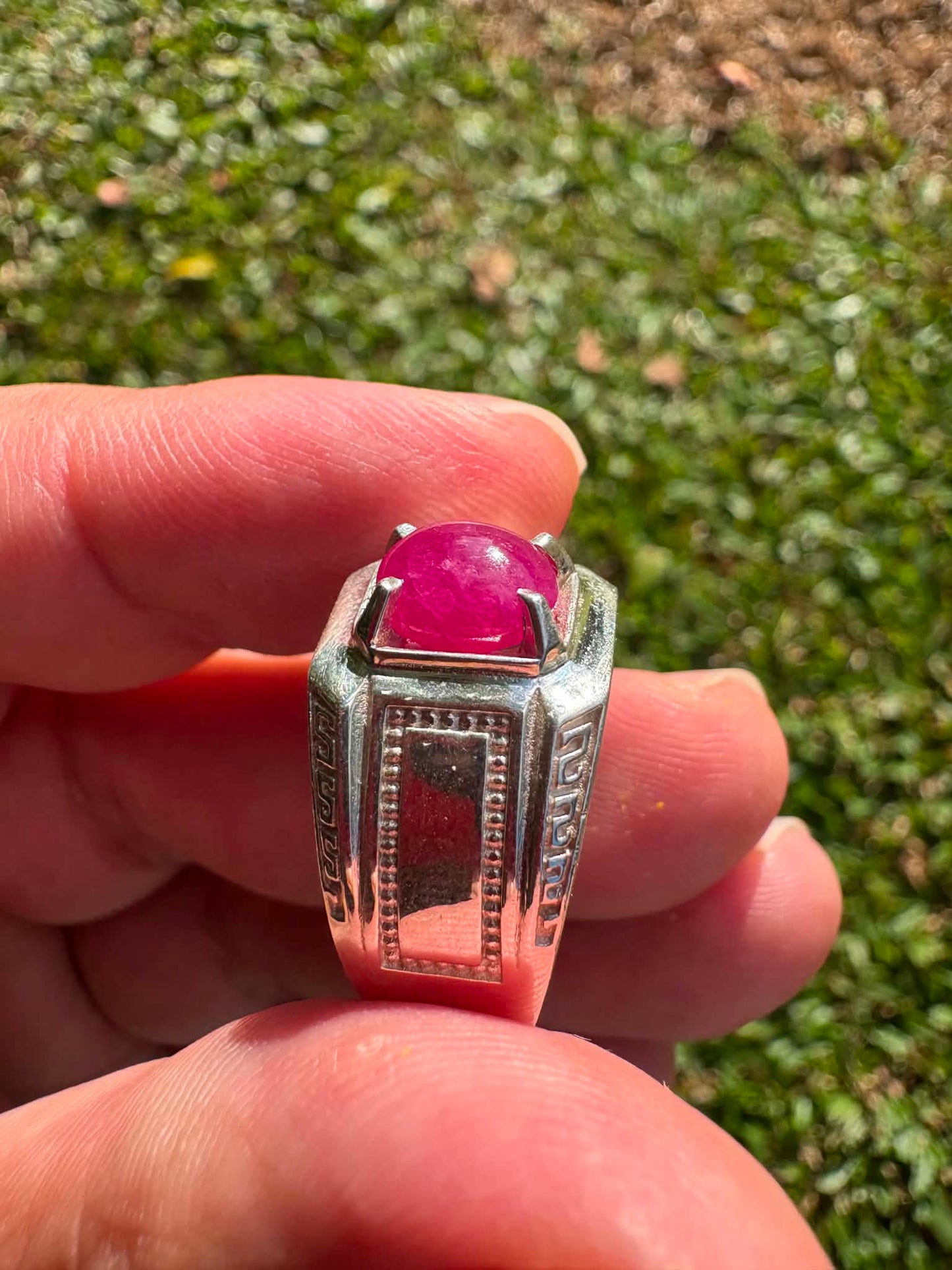 Vietnamese Natural Ruby Ring 99.9% Pure Silver