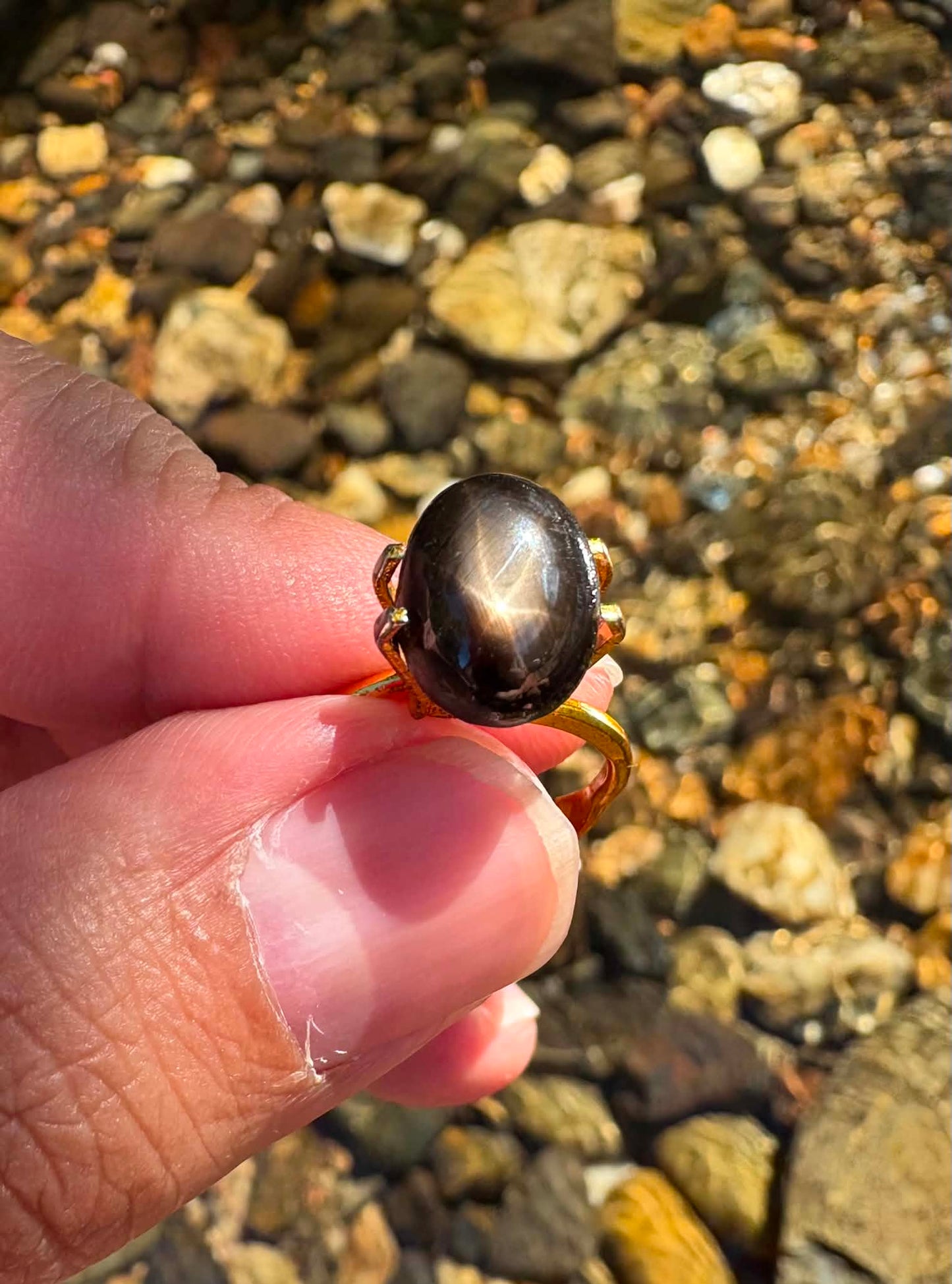 Australian Gold Star Black Sapphire Gemstone N2