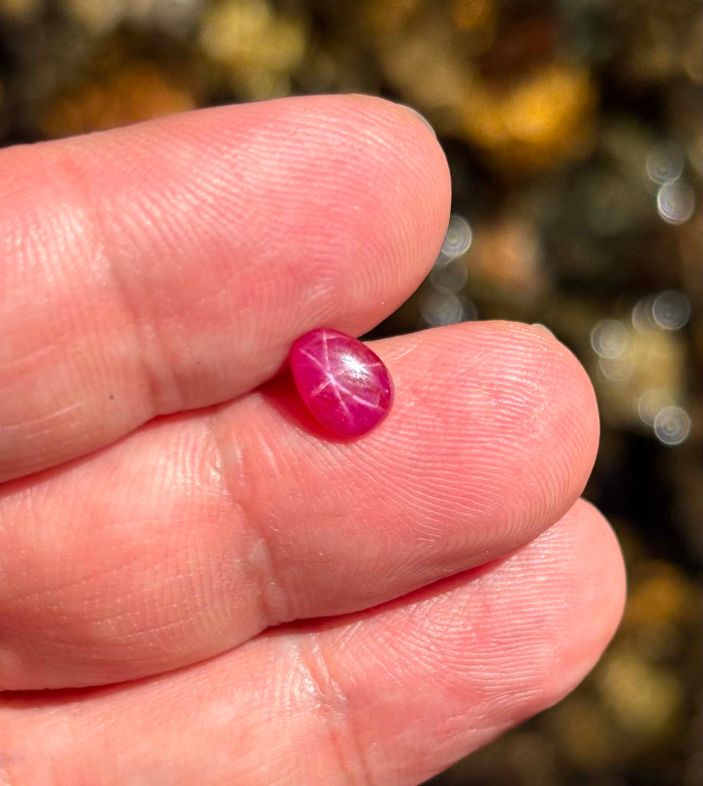 Top Quality Double Sided Pink Star Ruby Gemstone N7