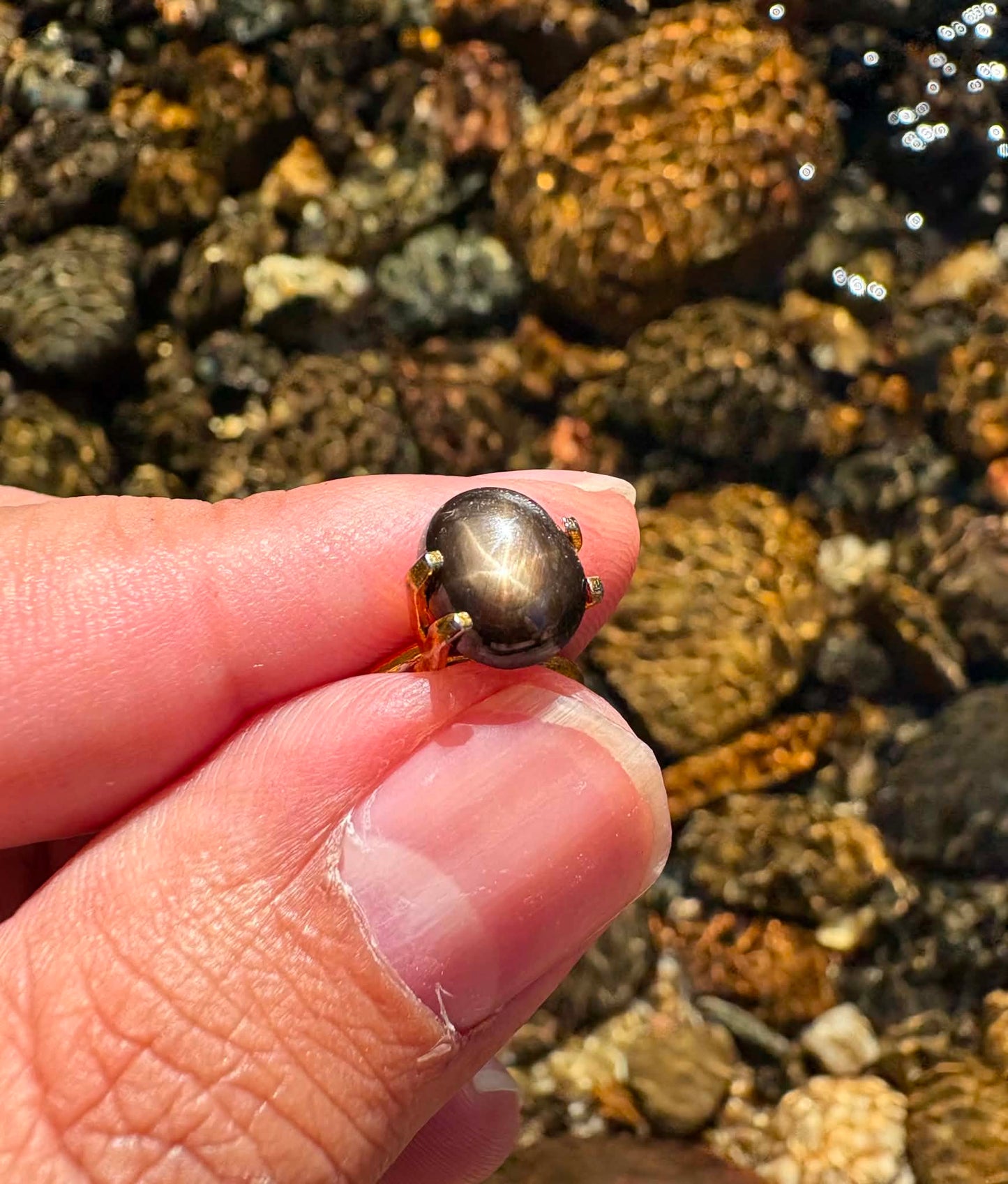 Australian Gold Star Black Sapphire Gemstone N20